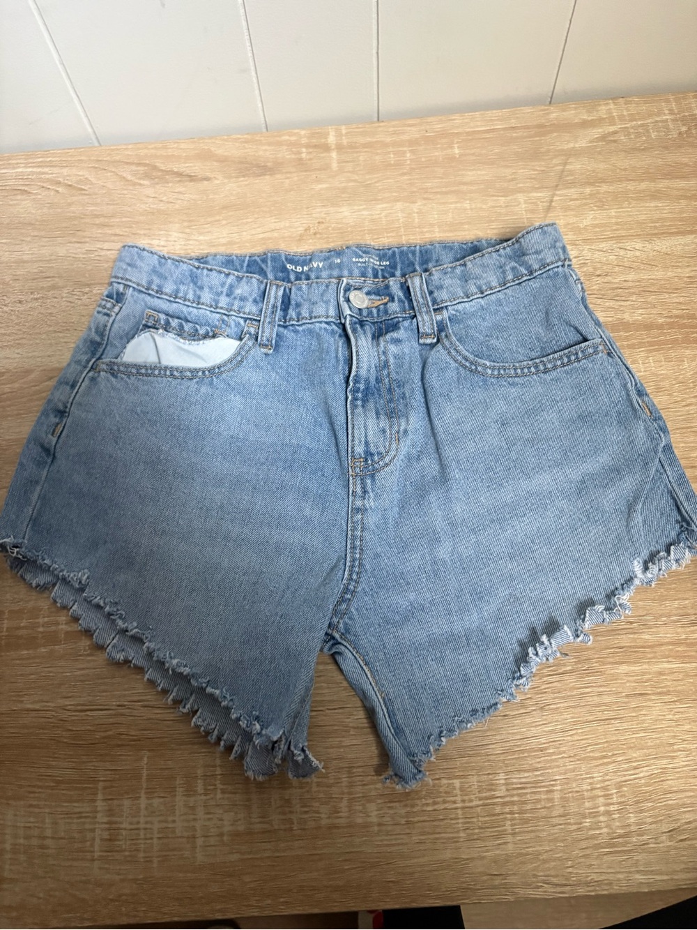 Old Navy Light Blue Denim Frayed Hem Shorts